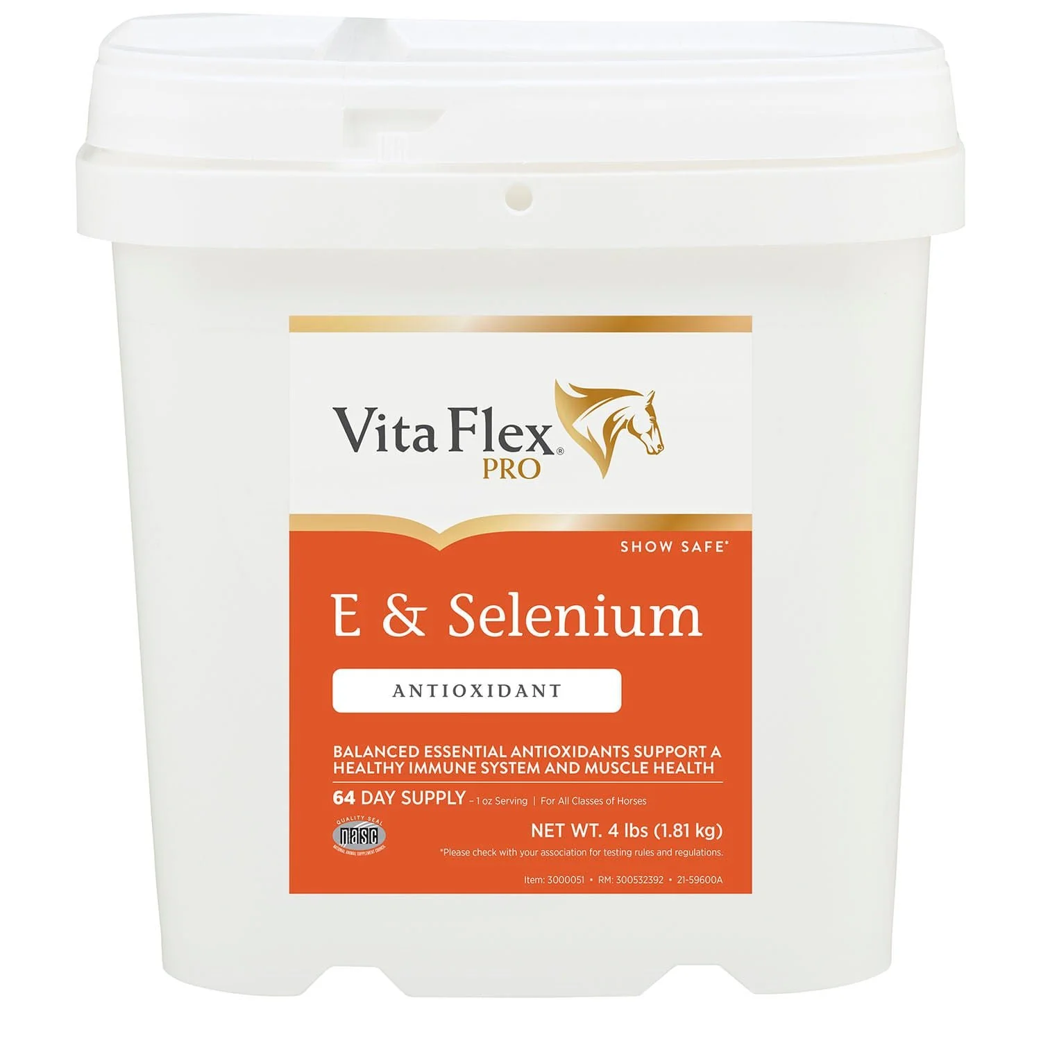 Vita Flex E and Selenium Supplement for Horses, Balanced Essential Antioxidants