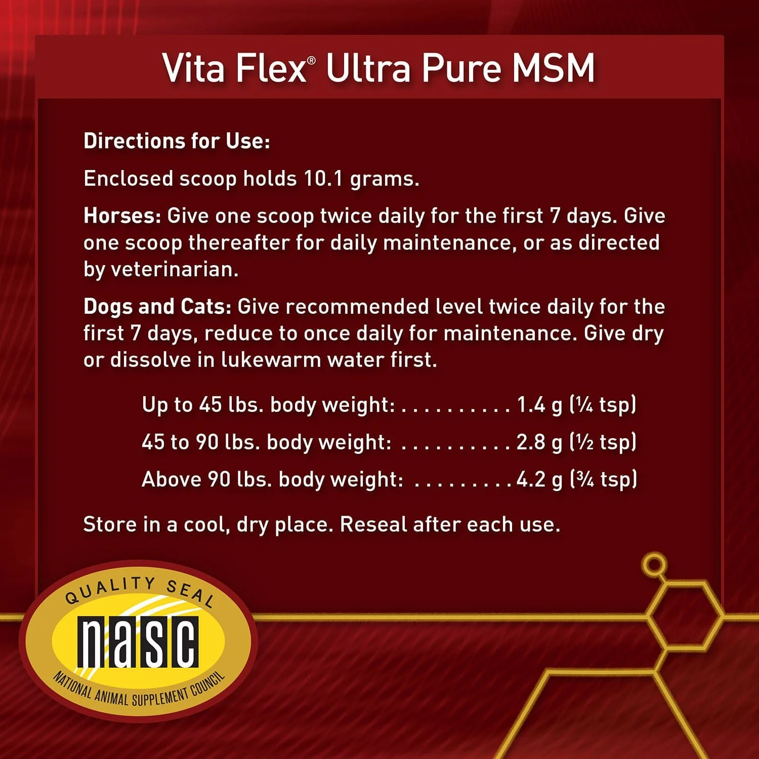 Vita Flex Pro MSM Quality Joint Supplement for Horses, Dogs and Cats - Image 8