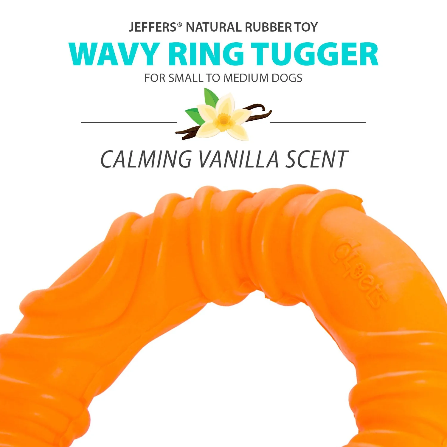 Jeffers Wavy Ring Tugger Natural Rubber Dog Chew Toy for Tug, Fetch & Dental Support - Image 4