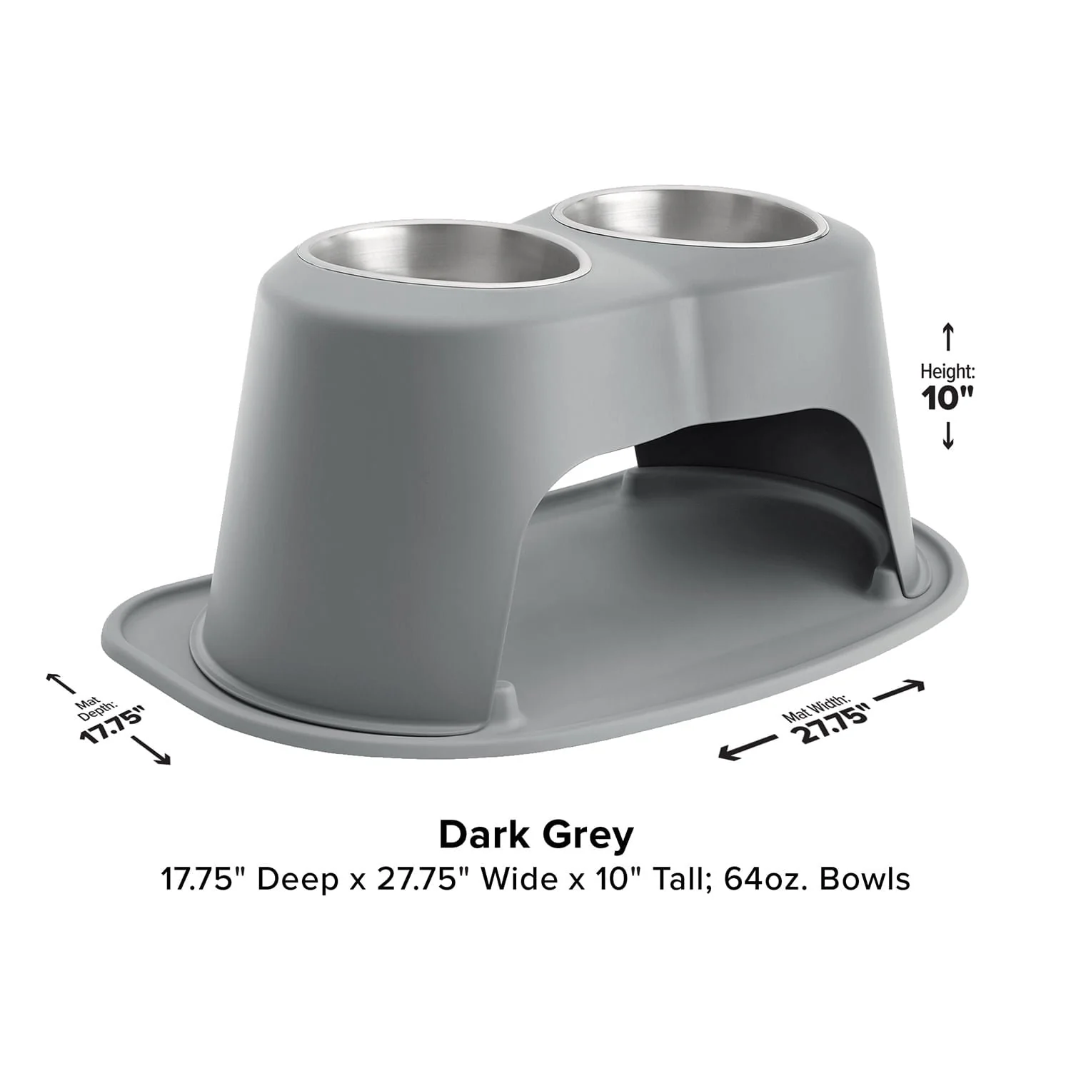 WeatherTech Double High Pet Feeding System, Stainless Steel - Image 13