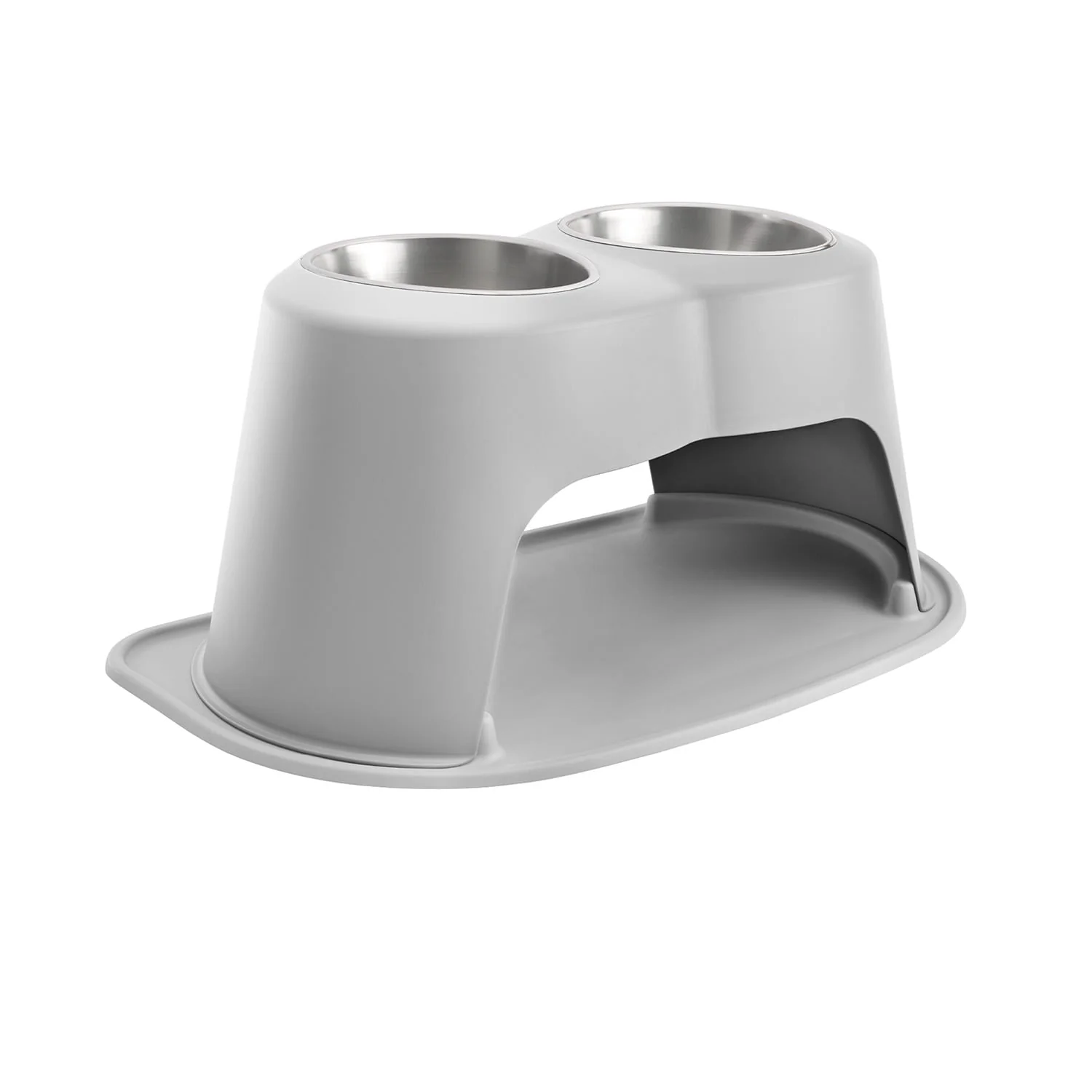 WeatherTech Double High Pet Feeding System, Stainless Steel - Image 2
