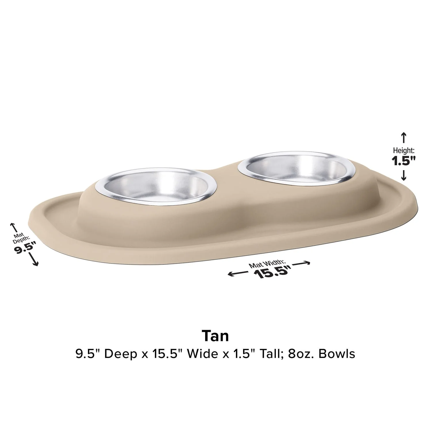 WeatherTech Double Low Pet Feeding System, Stainless Steel - Image 2