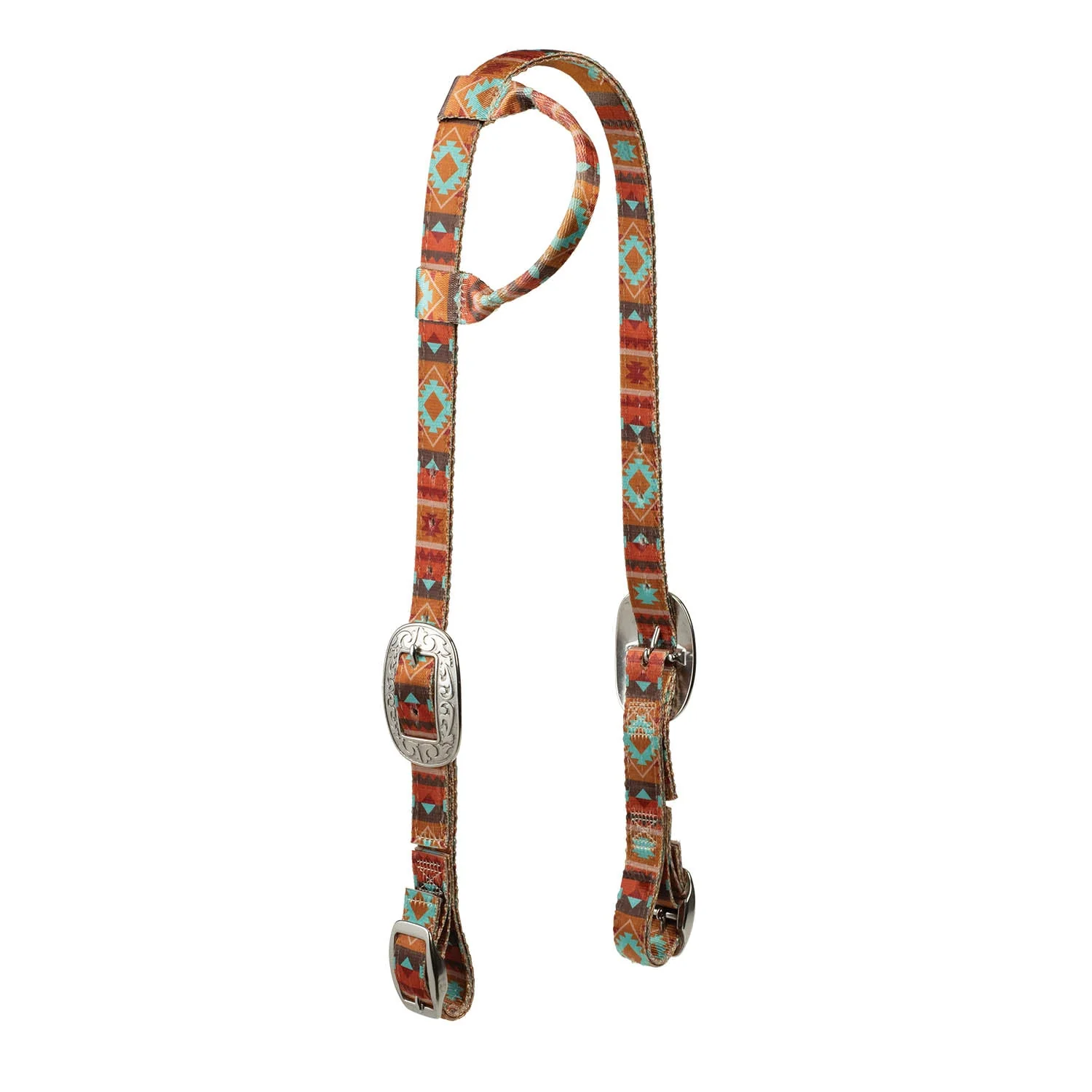 Weaver Patterned Nylon Sliding Ear Headstall for Horses - Image 2