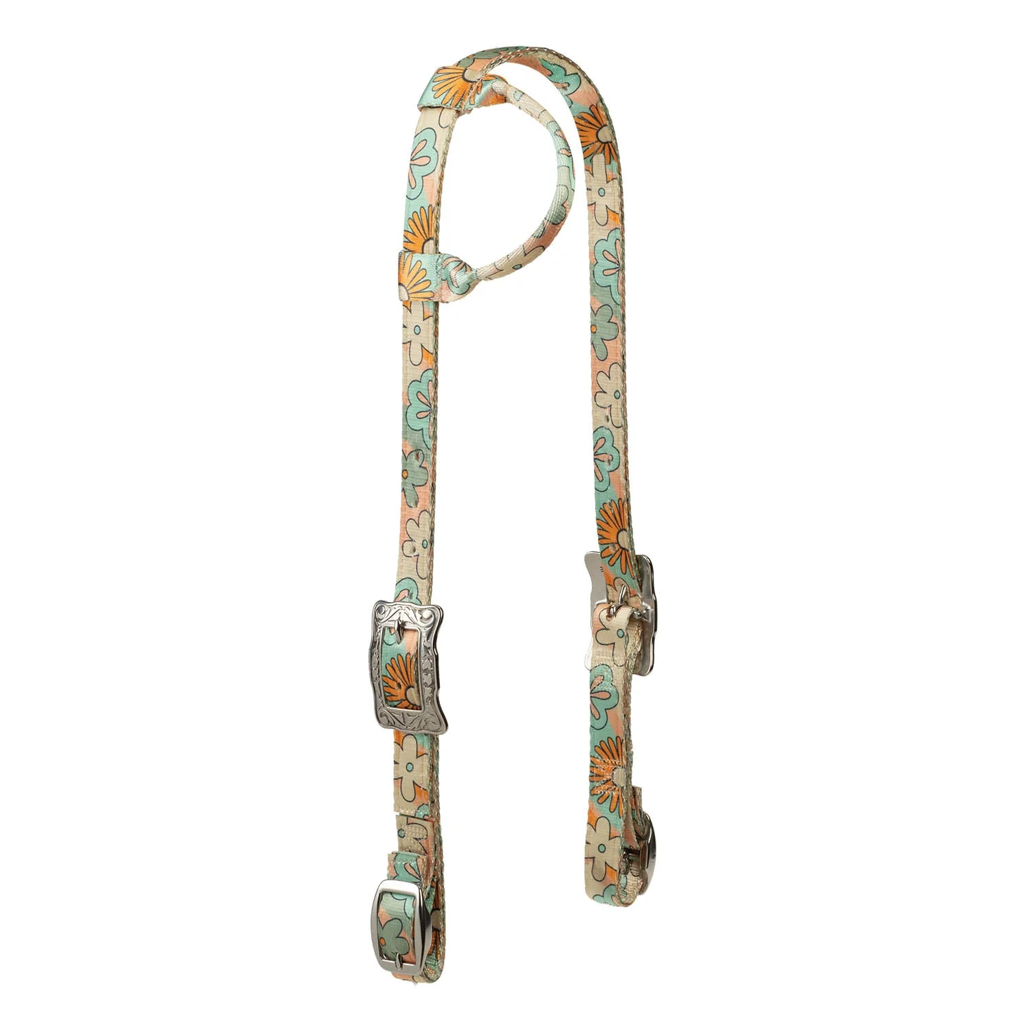 Weaver Patterned Nylon Sliding Ear Headstall for Horses - Image 3