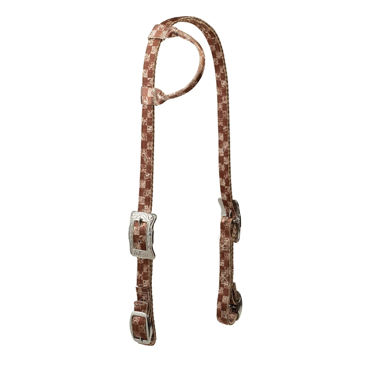 Weaver Patterned Nylon Sliding Ear Headstall for Horses - Image 4