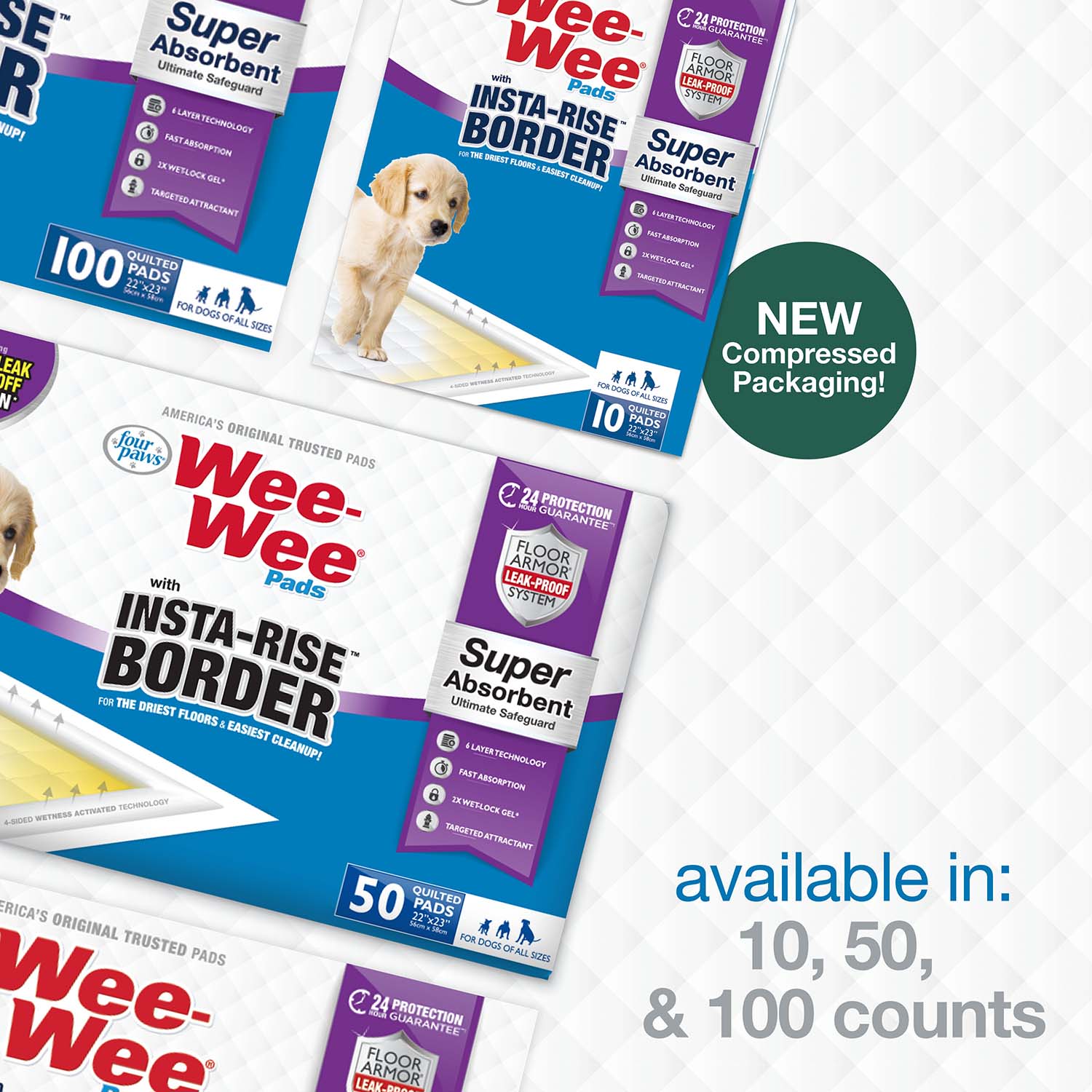 Wee-Wee Super Absorbent Dog Pee Pads with Insta-Rise Border - Image 11