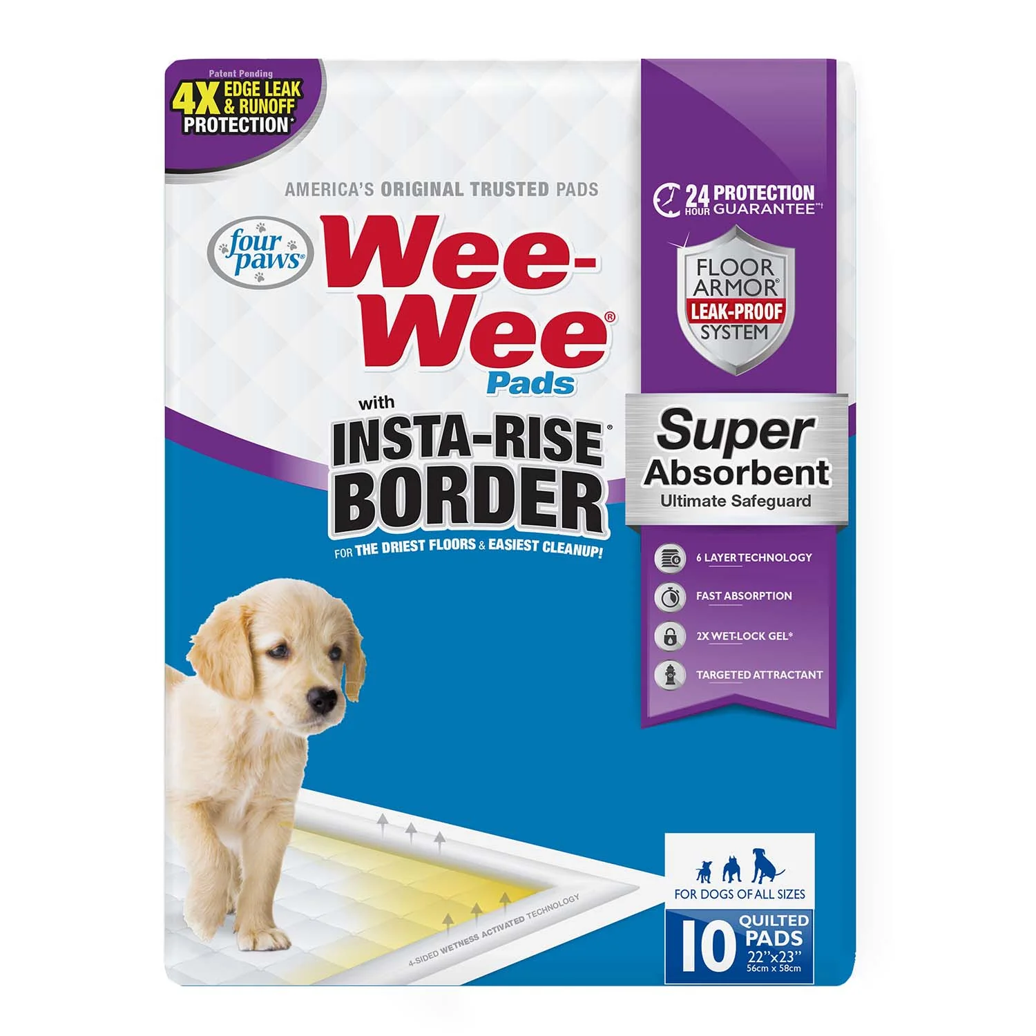 Wee-Wee Super Absorbent Dog Pee Pads with Insta-Rise Border - Image 12