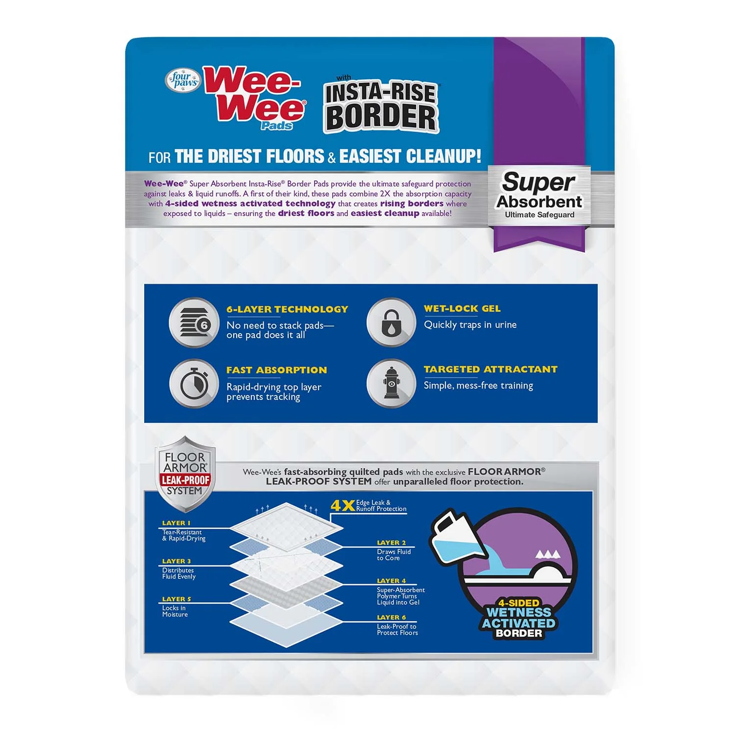 Wee-Wee Super Absorbent Dog Pee Pads with Insta-Rise Border - Image 14