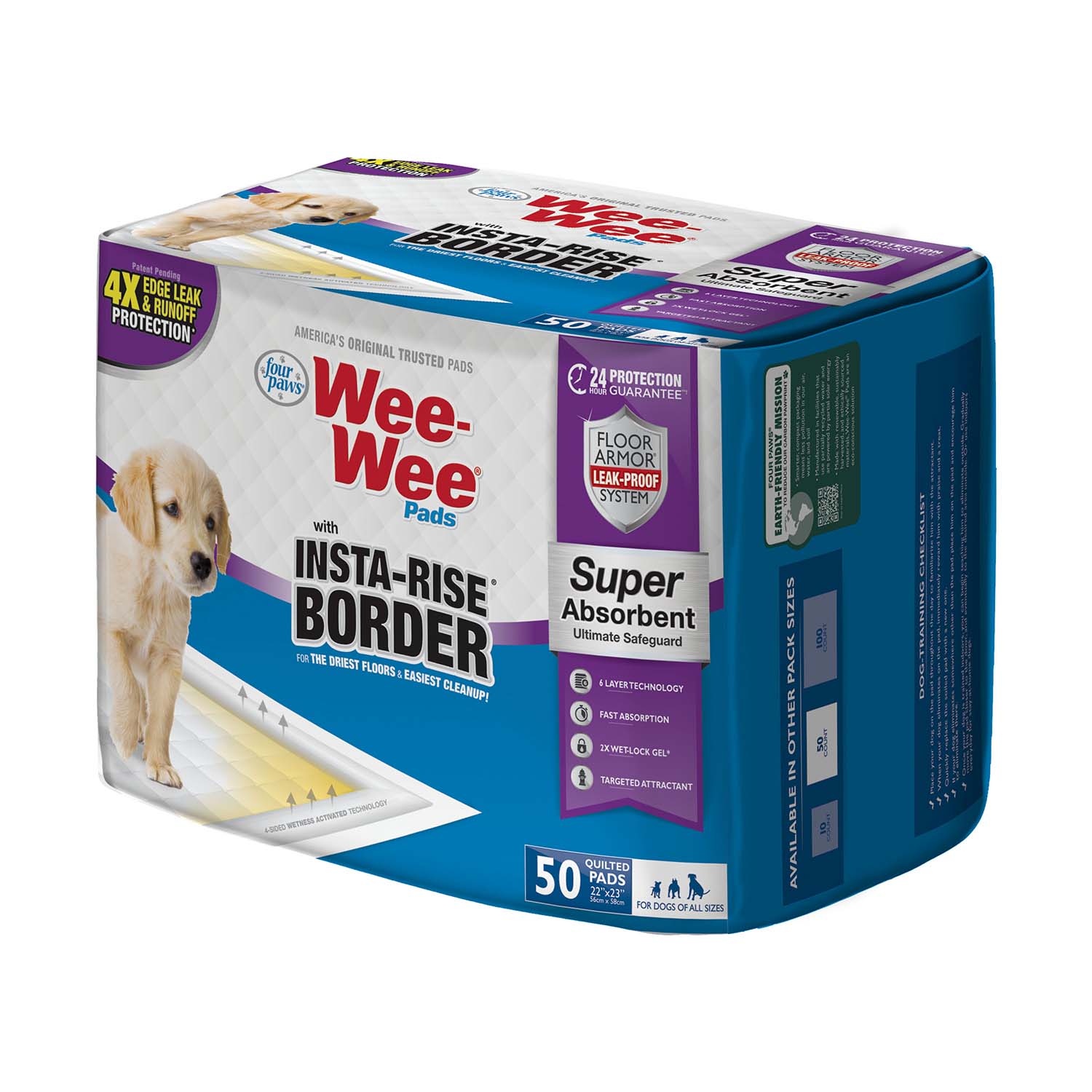 Wee-Wee Super Absorbent Dog Pee Pads with Insta-Rise Border - Image 2