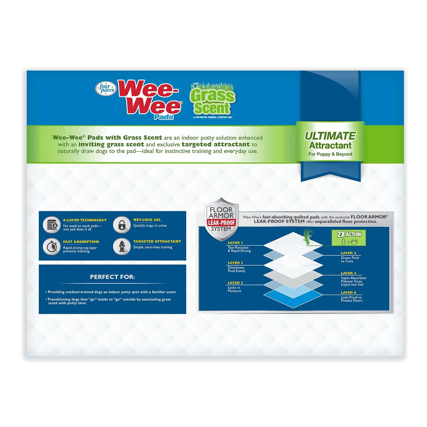 Wee-Wee Ultimate Attractant Dog Pee Pads with Grass Scent - Image 16