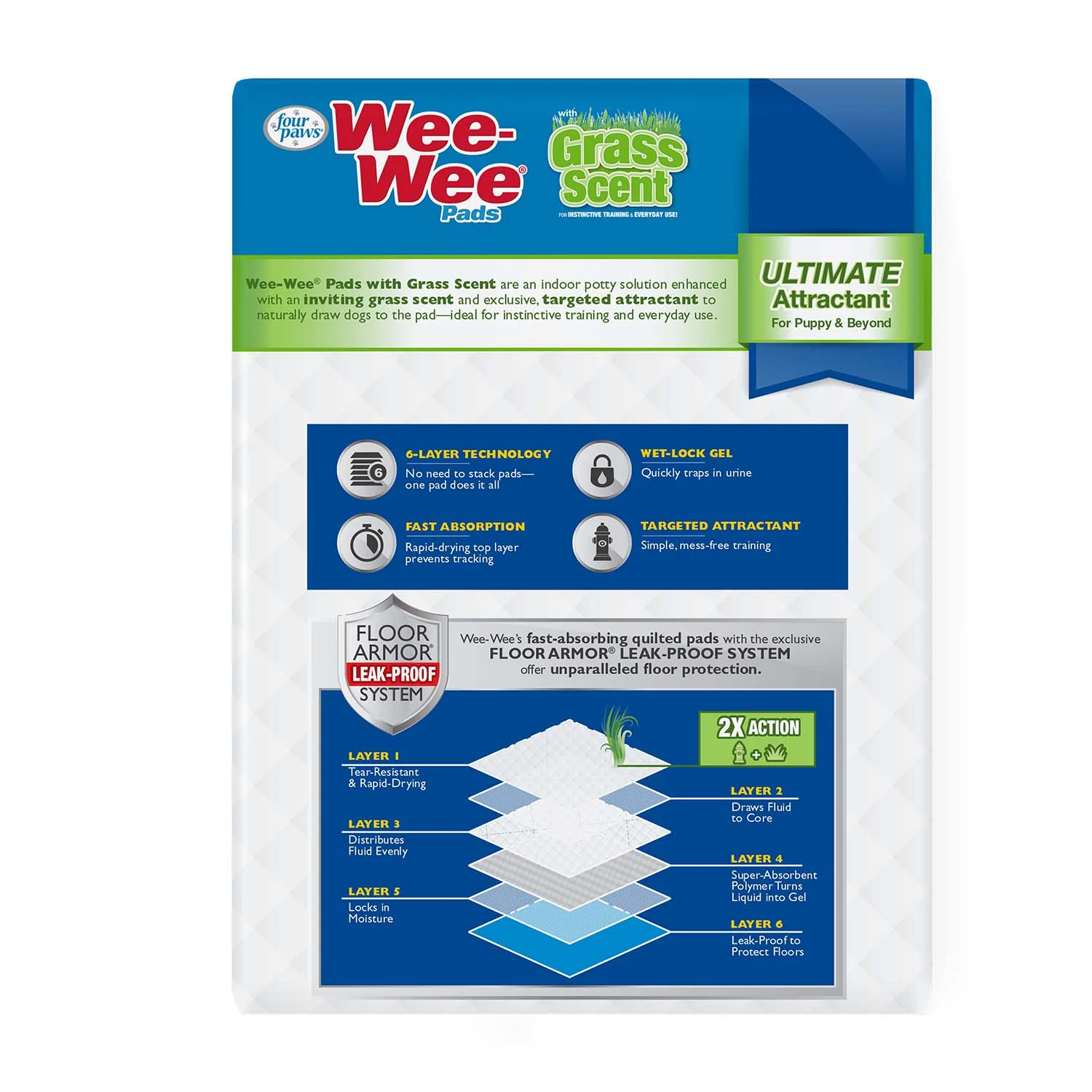 Wee-Wee Ultimate Attractant Dog Pee Pads with Grass Scent - Image 3