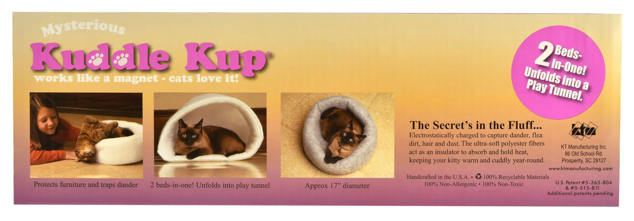 Mysterious Kuddle Kup, 17" D Cat Bed - Image 2