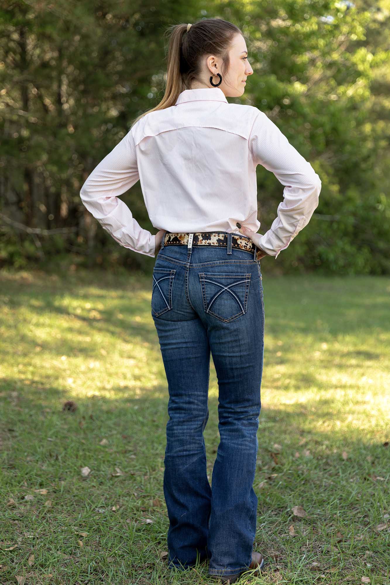 Women's VentTek Stretch Shirt, Strawberry Stripe - Image 8