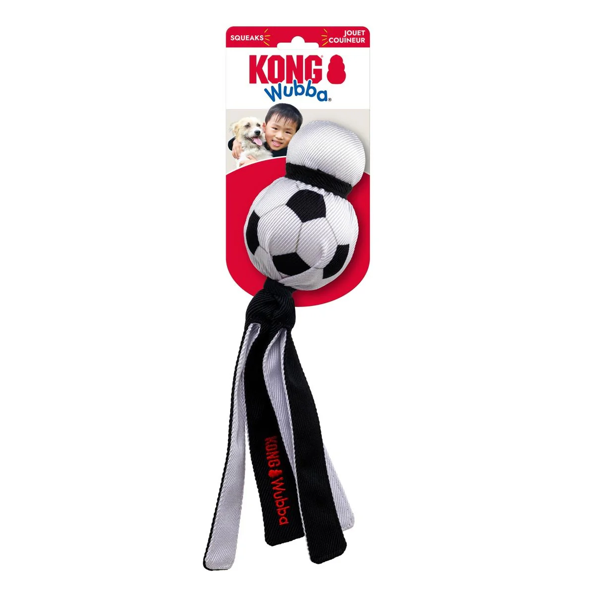 KONG Wubba® Sport Tug & Fetch Dog Toy with Long Floppy Tail & Squeaker - Image 7