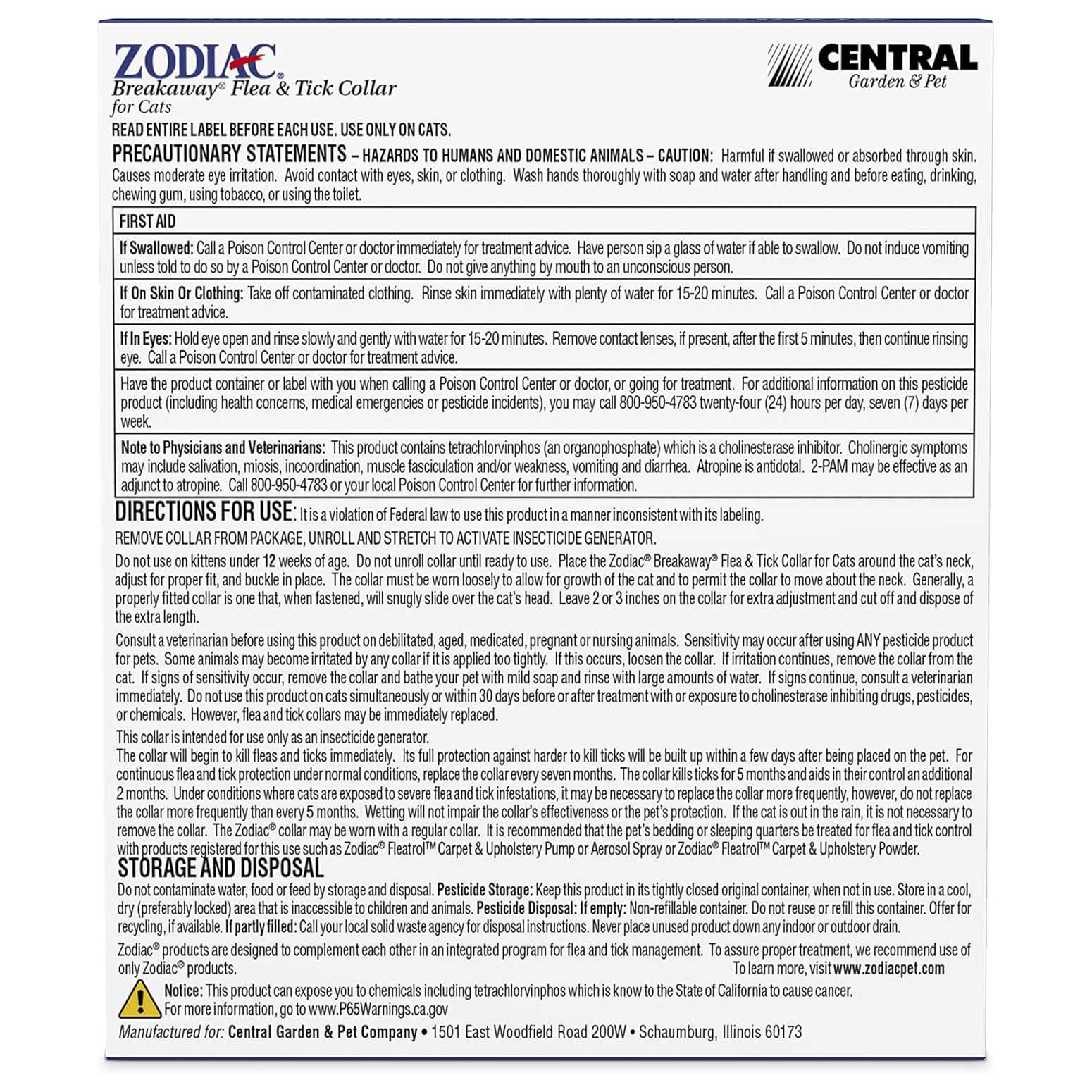 Zodiac Breakaway Flea and Tick Collar for Cats, 1 ct - Image 2