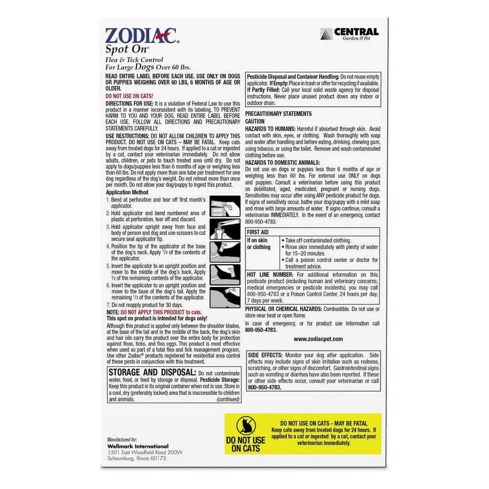 Zodiac Spot On Flea & Tick Control for Dogs & Puppies - Image 2