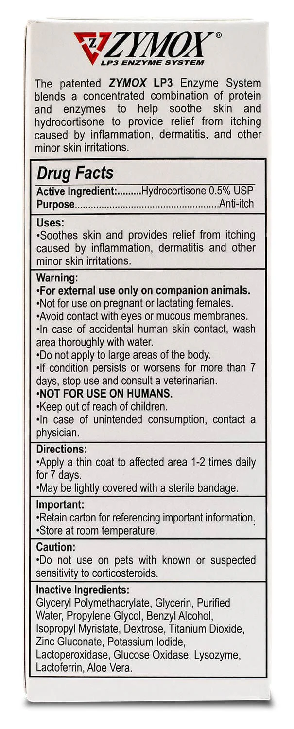Zymox Topical Antimicrobial 0.5% Hydrocortisone for Dogs & Cats - Image 2